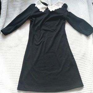 Asos black dress with white peter pan collar